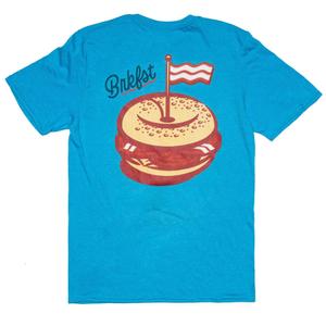 RSVLTS BRKFST Hole In One Crewneck Tee in Blue — front view