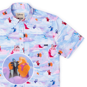 RSVLTS Pantheon Party KUNUFLEX Short Sleeve Shirt in Pink — front view