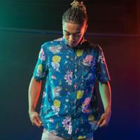 RSVLTS Adventures With Grandpa KUNUFLEX Short Sleeve Shirt in Blue — detail 3
