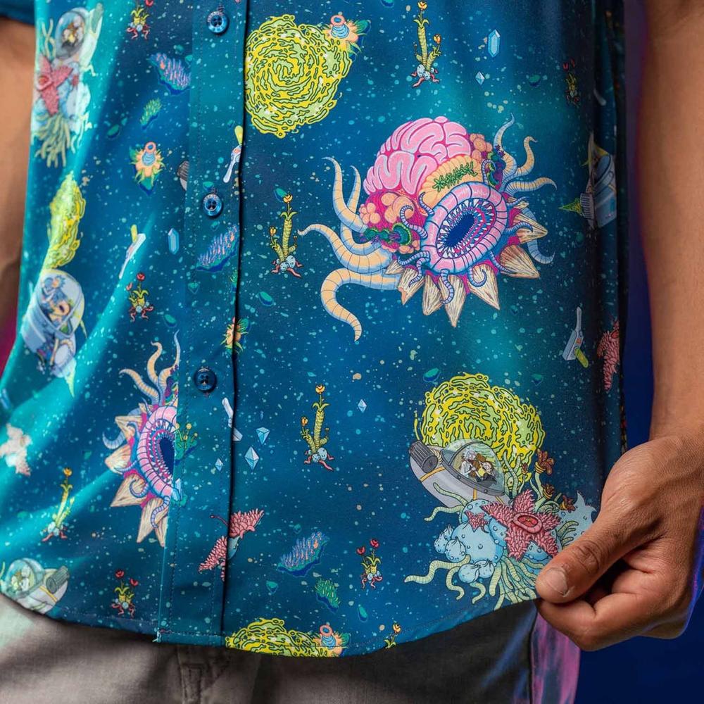 RSVLTS Adventures With Grandpa KUNUFLEX Short Sleeve Shirt in Blue — detail 7