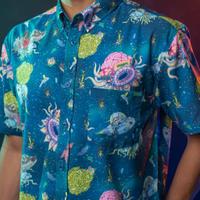 RSVLTS Adventures With Grandpa KUNUFLEX Short Sleeve Shirt in Blue — detail 5
