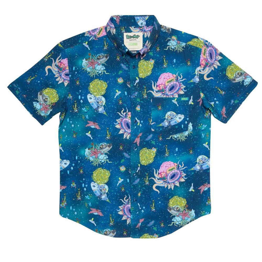 RSVLTS Adventures With Grandpa KUNUFLEX Short Sleeve Shirt in Blue — detail 2