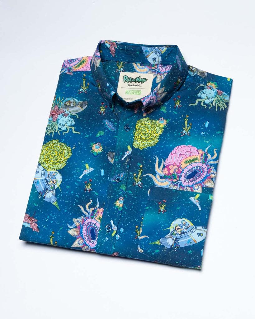 RSVLTS Adventures With Grandpa KUNUFLEX Short Sleeve Shirt in Blue — detail 9