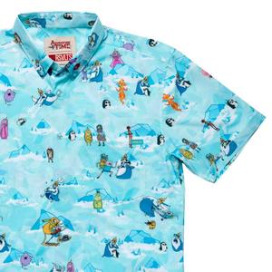 RSVLTS All Hail the Ice King KUNUFLEX Short Sleeve Shirt in Blue — front view
