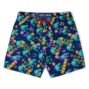RSVLTS Spinning Maze Mayhem Hybrid Shorts in Blue — front view