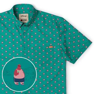 RSVLTS Ice Cream Man KUNUFLEX Short Sleeve Shirt in Green — front view