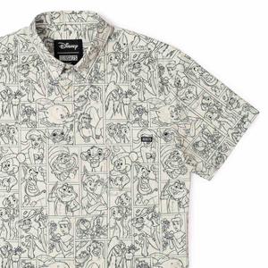RSVLTS Drawn To Life (Sketch) KUNUFLEX Short Sleeve Shirt in White — front view