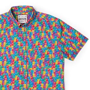 RSVLTS Gummy Bears KUNUFLEX Short Sleeve Shirt in Multicolor — front view