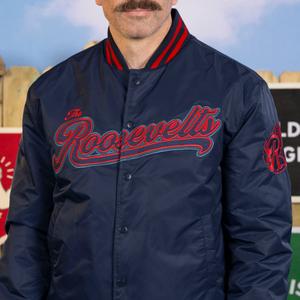 RSVLTS Roosevelts Ball Club Coach Jacket in Blue — front view