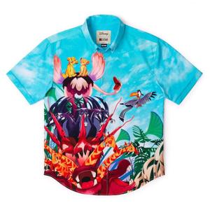 RSVLTS Just Can’t Wait KUNUFLEX Short Sleeve Shirt in Blue — front view