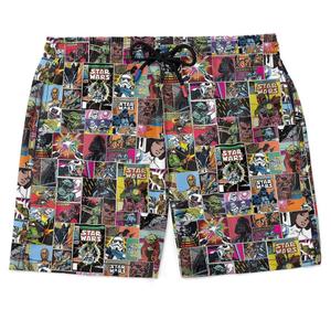 RSVLTS Comic To The Dark Side Hybrid Shorts in Multicolor — front view