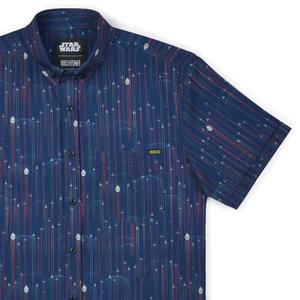 RSVLTS Fleet in Formation KUNUFLEX Short Sleeve Shirt in Blue — front view