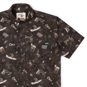 RSVLTS Wicked Winds KUNUFLEX Short Sleeve Shirt in Brown — front view