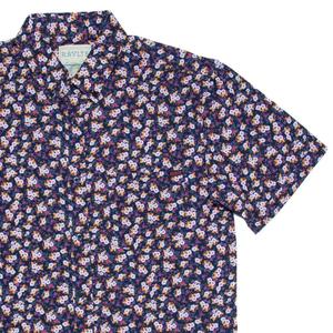 RSVLTS Flower Outage KUNUFLEX Short Sleeve Shirt in Purple — front view