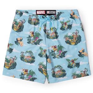 RSVLTS Savage Land Hybrid Shorts in Blue — front view