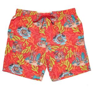 RSVLTS Luau Hybrid Shorts in Red — front view