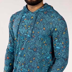 RSVLTS Coral Performance Hoodie in Blue — front view