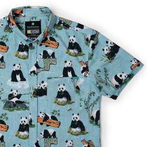 RSVLTS Panda Watch KUNUFLEX Short Sleeve Shirt in Green — front view