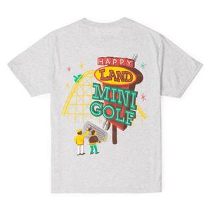 RSVLTS Happy Land Mini Golf Crewneck Tee in White — front view