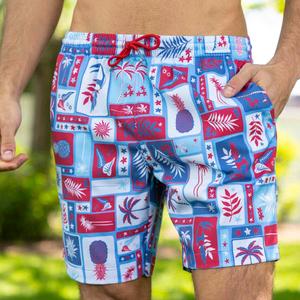 RSVLTS Vacation Nation Hybrid Shorts in Blue — front view
