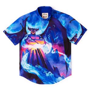 RSVLTS Summit of Evil KUNUFLEX Short Sleeve Shirt in Blue — front view