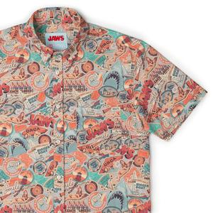 RSVLTS Greetings from Amity KUNUFLEX Short Sleeve Shirt in Multicolor — front view
