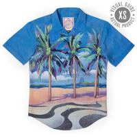 RSVLTS Her Name Is Rio KUNUFLEX Short Sleeve Shirt in Blue — detail 11