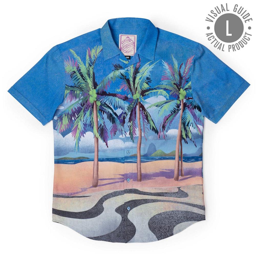 RSVLTS Her Name Is Rio KUNUFLEX Short Sleeve Shirt in Blue — detail 14