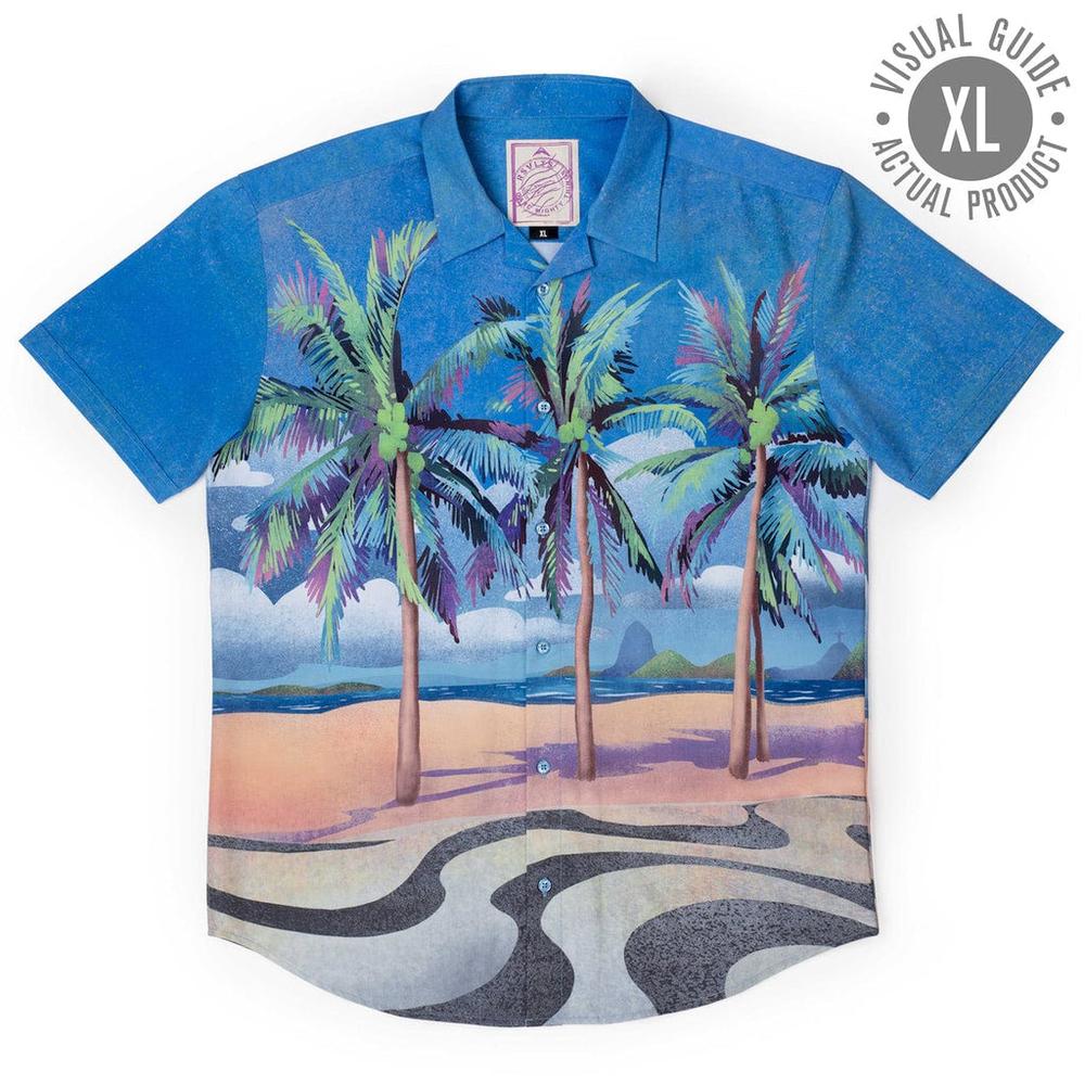RSVLTS Her Name Is Rio KUNUFLEX Short Sleeve Shirt in Blue — detail 15