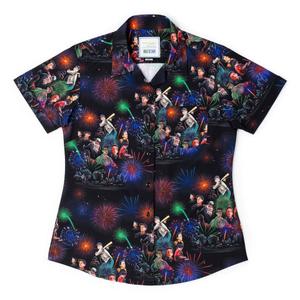 RSVLTS Night Game Women's KUNUFLEX Short Sleeve Shirt in Black — front view