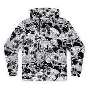 RSVLTS Hutstepper Performance Hoodie in Black — front view