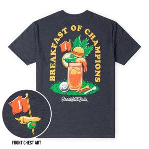 RSVLTS Most Important Drink of the Day Crewneck Tee in Gray — front view