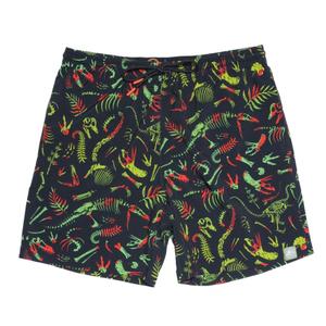 RSVLTS Fossil Records Hybrid Shorts in Black — front view