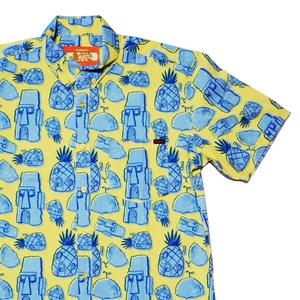 RSVLTS Neighborhood KUNUFLEX Short Sleeve Shirt in Yellow — front view