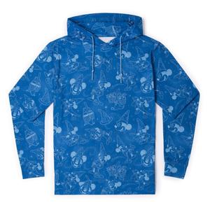 RSVLTS Sketches in the Stars Performance Hoodie in Blue — front view