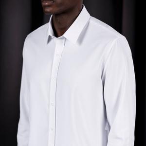 RSVLTS White Good Looks KUNUFLEX Dress Shirt in White — front view