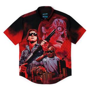 RSVLTS Hell To Pay KUNUFLEX Short Sleeve Shirt in Red — front view