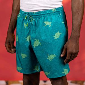 RSVLTS Turtle Tide Hybrid Shorts in Green — front view