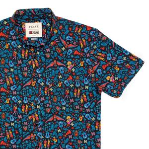 RSVLTS The Music In Me KUNUFLEX Short Sleeve Shirt in Blue — front view