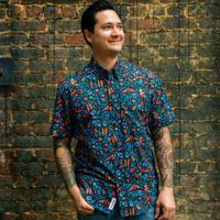 RSVLTS The Music In Me KUNUFLEX Short Sleeve Shirt in Blue — detail 4