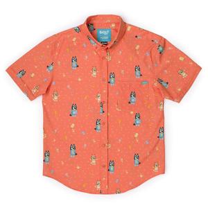 RSVLTS Don't Let It Melt Youth KUNUFLEX Short Sleeve Shirt in Orange — front view