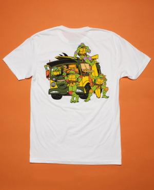 RSVLTS Cowabunga Crewneck Tee in White — front view