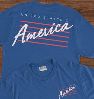 RSVLTS Retro ’96 Crewneck Tee in Blue — front view