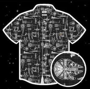 RSVLTS Galactic Schematics KUNUFLEX Short Sleeve Shirt in Black — front view