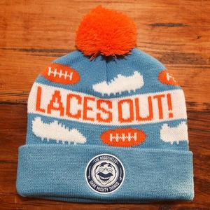 RSVLTS Laces Out, Dan! Beanie in Blue — front view