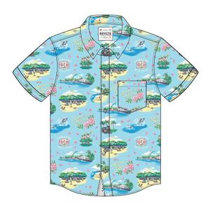 RSVLTS Lahaina Strong KUNUFLEX Short Sleeve Shirt in Blue — front view