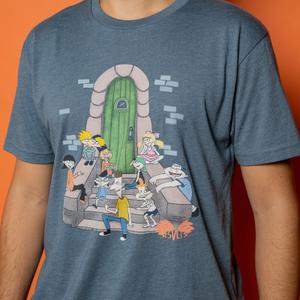 RSVLTS Stoop Life Crewneck Tee in Blue — front view