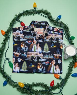 RSVLTS Family Portrait KUNUFLEX Short Sleeve Shirt in Black — front view