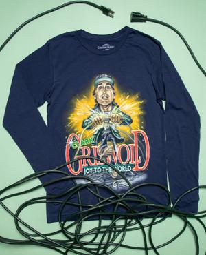 RSVLTS Joy To The World Crewneck Tee in Blue — front view