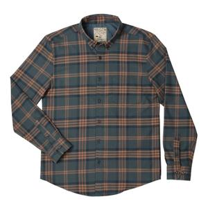 RSVLTS Pedro Plaidscal BorlandFlex Long Sleeve Flannel in Brown — front view